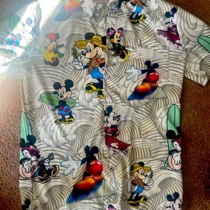 Mickey  3D HAWAII button up camp SHIRT.